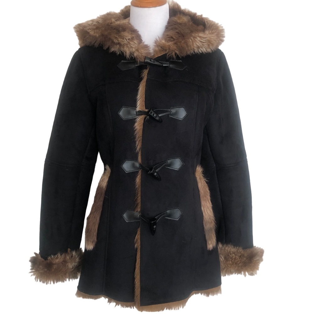 Coldwater Creek Wonderland Faux Fur & Suede Coat